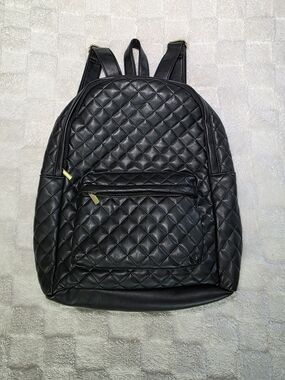 MOSSIMO SUPPLY CO. FAUX LEATHER QUILTED BACKPACK BLACK NWOT